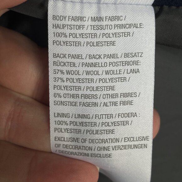 Dennis Basso XL Mixed Media Coat Hood Navy Gray Wool Blend Athleisure Chic Comfy - Picture 7 of 12